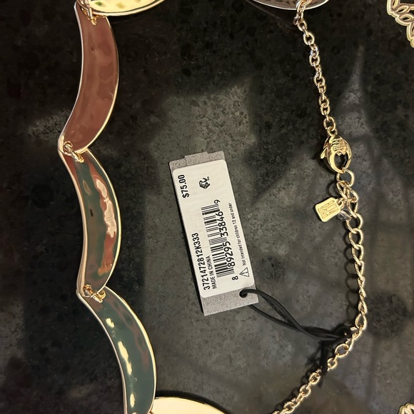 Robert Lee Morris Gold Plated Chain Necklace. Hangs like a choker. 19” total - Picture 3 of 10